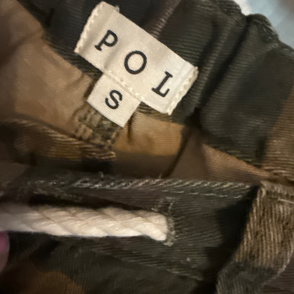 Women's POL Camo Patchwork Joggers S Green White - Picture 3 of 3